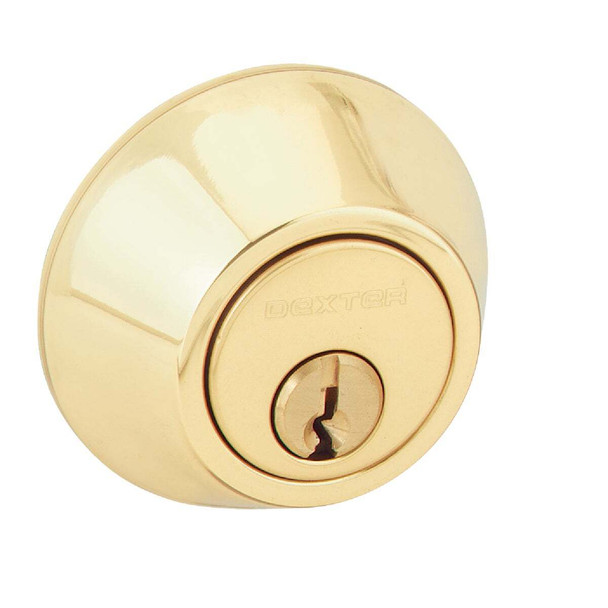 Dexter Bright Brass Single Cylinder Deadbolt JD60V605