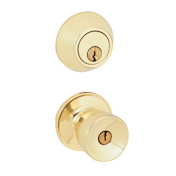 Dexter Bright Brass Deadbolt & Door Knob Combo JC60VBYR605