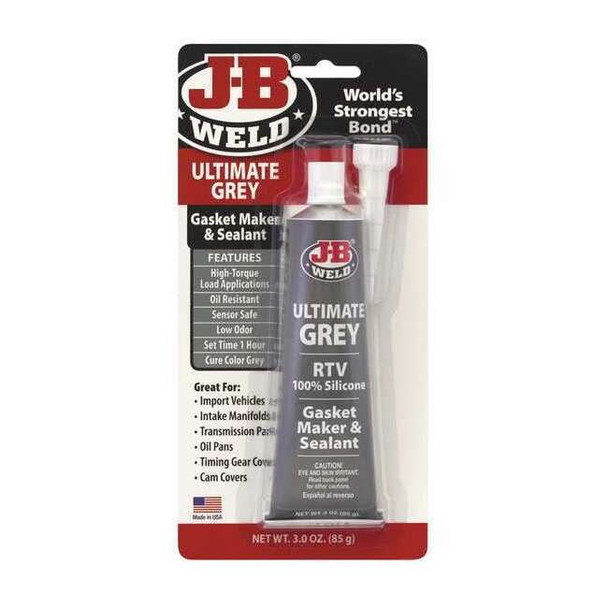 J-B Weld Silicone, 3 oz, Tube, Gray, Silicone Base, Not Applicable 32327