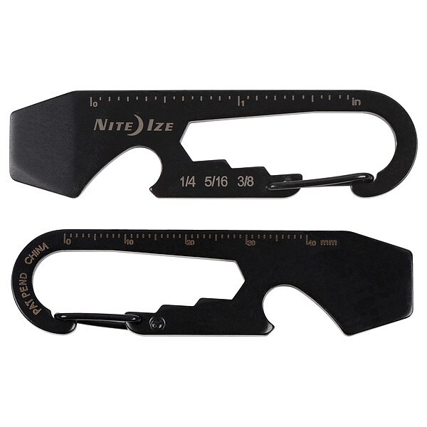 Nite Ize Carabiner Key Clip, Black, Multitool Key Holder, matte KMT-01-R3