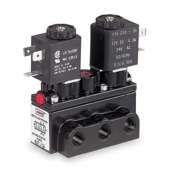 Aro Solenoid Air Control Valve,1/4 In,12VDC A312SD-012-D