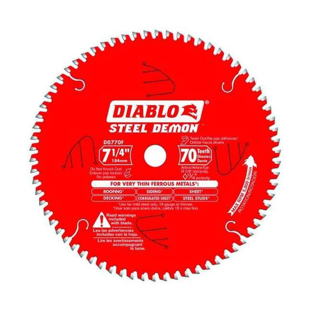 Diablo 70-Teeth Circular Saw Blade,Carbide Tip D0770F