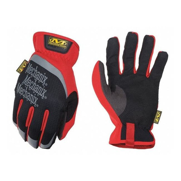 FastFit(R) Mechanics Gloves, Synthetic Leather Palm, TrekDry Back, 8, Red