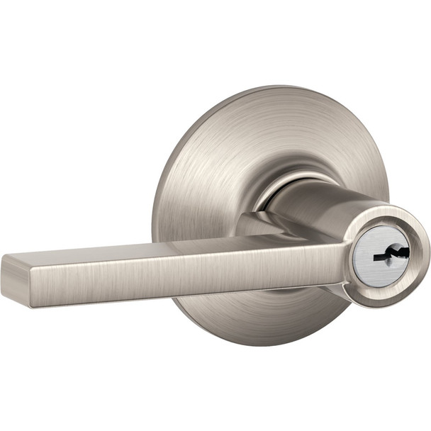 Schlage Latitude Satin Nickel Keyed Entry Door Lever F51 V LAT 619