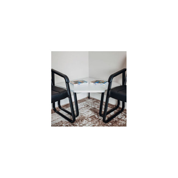 Interion Corner End Table 30"" x 30"" Gray Top