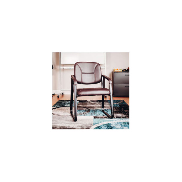 Interion Reception Chair - Vinyl - Burgundy