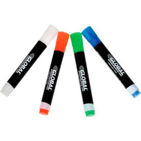 Global Industrial Wet Erase Chalk Markers Assorted Colors 4 Pack