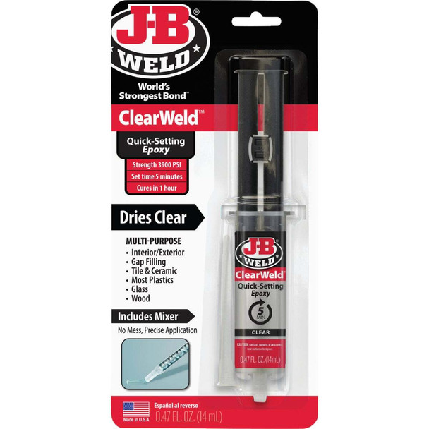 J-B Weld 0.47 Oz. ClearWeld Epoxy 50114