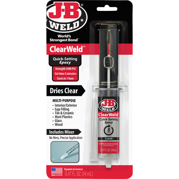 J-B Weld 0.47 Oz. ClearWeld Epoxy 50114