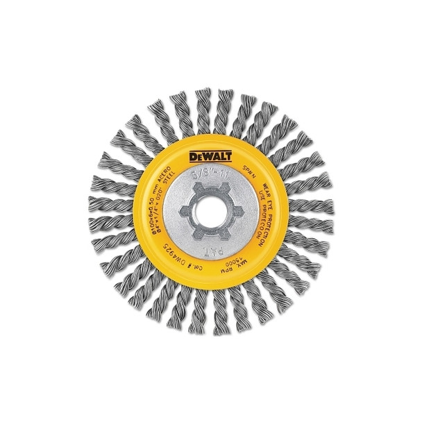 Stringer Wire Wheel, 4 in dia, 1/2 in Face dia, 0.020 in Carbon Steel Wire, 15000 RPM