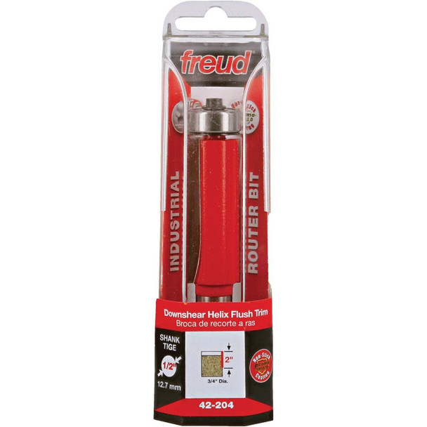 Freud 3/4 In. x 2 In.  Downshear Helix Flush Trim Router Bit 42-204