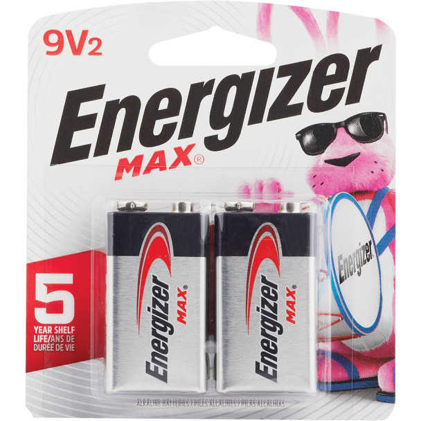 Energizer Max 9V Alkaline Battery (2-Pack) 522BP-2