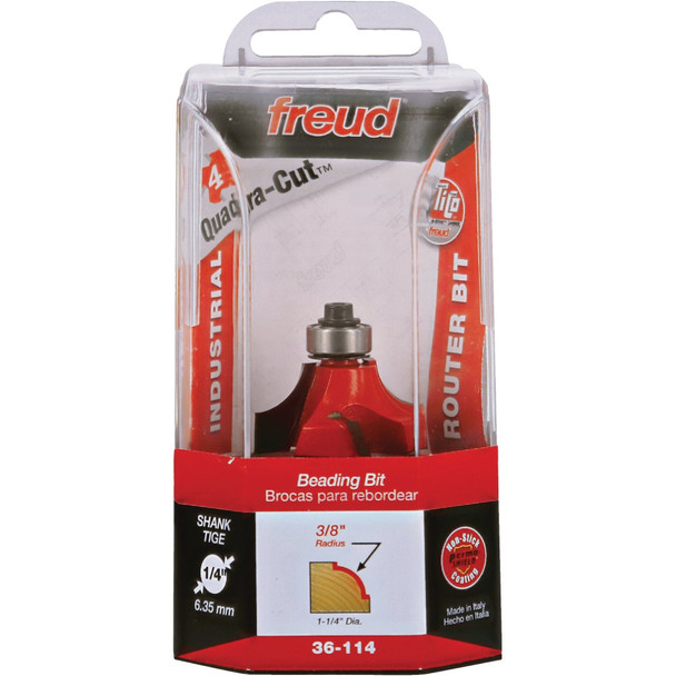 Freud 3/8 In. Quadra-Cut Radius Beading Router Bit 36-114