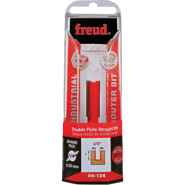 Freud 3/8 In. x 1 In. Double Flute Straight Router Bit 04-124