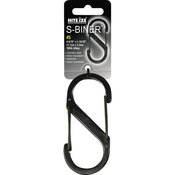Nite Ize S-Biner Size 2 10 Lb. Capacity Black S-Clip Key Ring SB2-03-01
