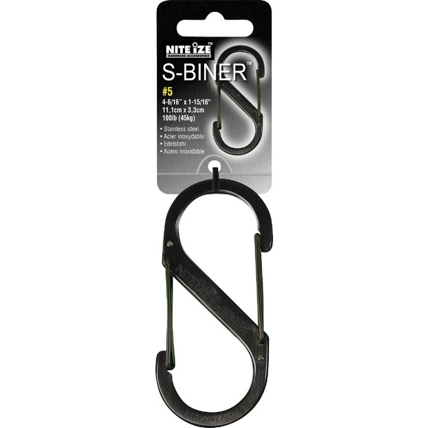 Nite Ize S-Biner Size 4 75 Lb. Capacity Black S-Clip Key Ring SB4-03-01