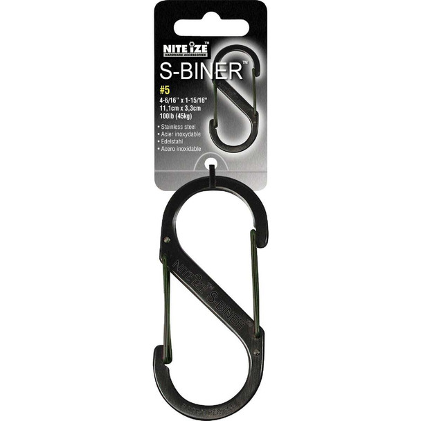 Nite Ize S-Biner Size 5 100 Lb. Capacity Black S-Clip Key Ring SB5-03-01
