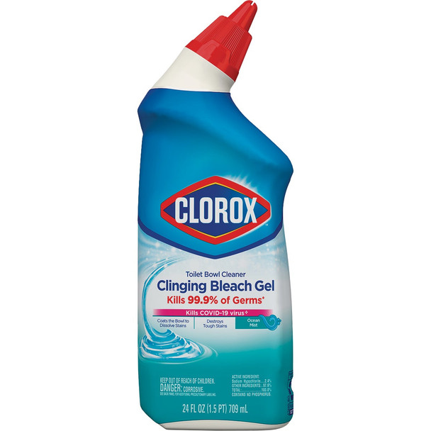 Clorox 24 Oz. Clinging Bleach Gel Toilet Bowl Cleaner 10044600306206