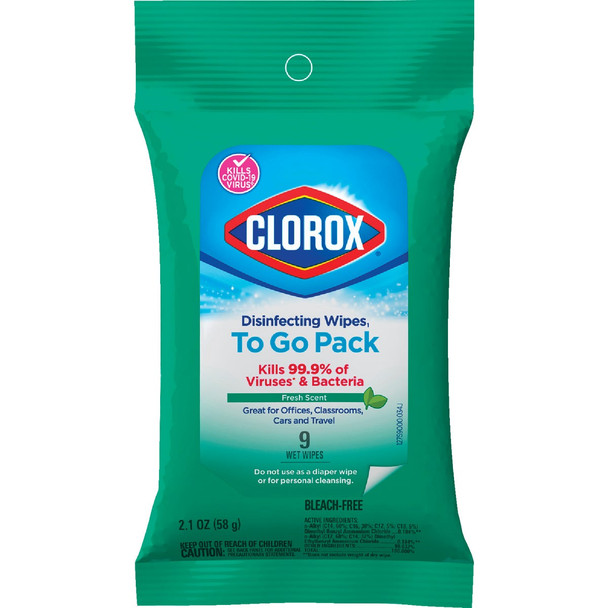 Clorox Fresh Scent Disinfecting Cleaning Wipes Pouch (9-Count) 01665