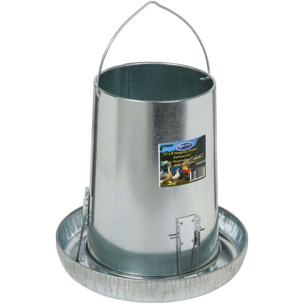 Farm-Tuff 25 Lb. Capacity Hanging Galvanized Steel Poultry Feeder 25HF