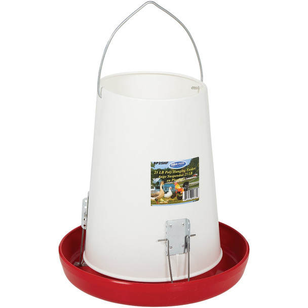 Farm-Tuff 25 Lb. Capacity Hanging Plastic Poultry Feeder P25HF