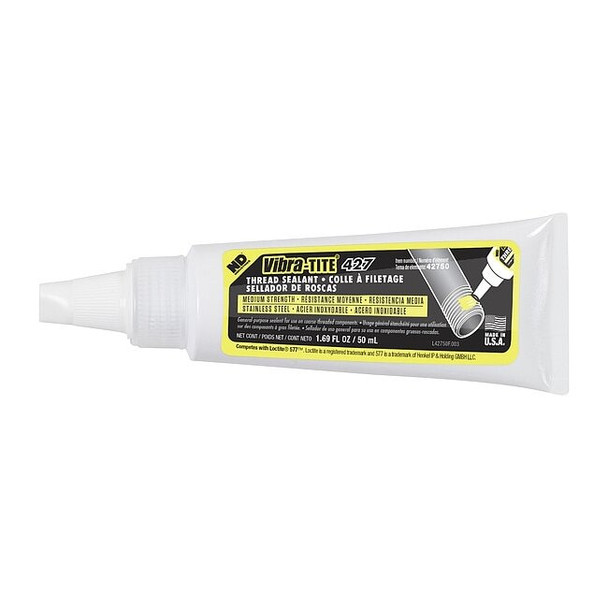 Vibra-Tite Thread Sealant 1.7 fl oz, Tube, Yellow, Liquid 42750