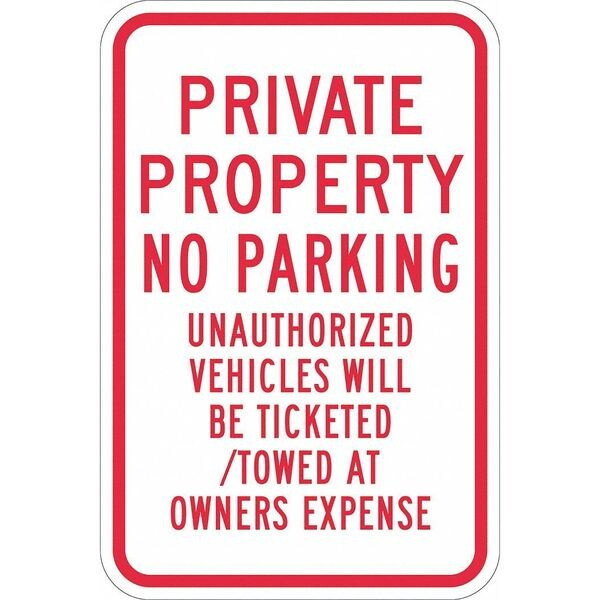 Lyle Private Property No Parking Sign,18"x12, T1-1169-EG_12x18 T1-1169-EG_12x18