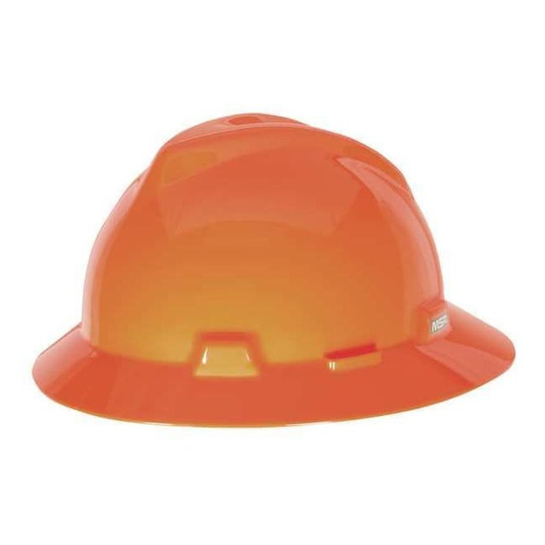 Hard Hat, V-Gard, Polyethylene, 4 Point Pinlock, Type 1, Class E, Hi-Vis Orange