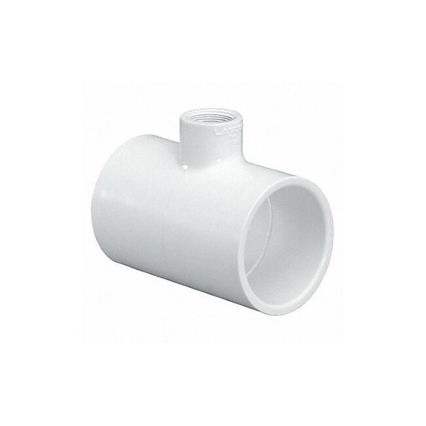 PVC Reducer Tee, Socket x Socket x Socket, 3 in x 3 in x 3/4 in Pipe Size