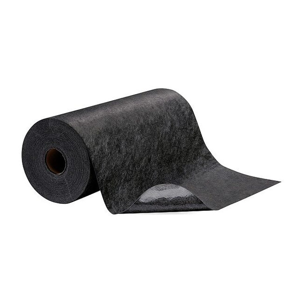 Sorbent Roll, 5 gal, 24 in x 100 ft, Universal, Black, Polypropylene