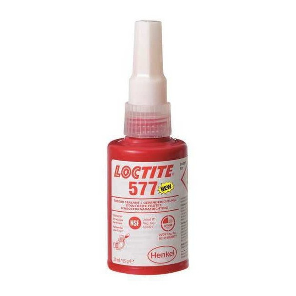 Loctite Thread Sealant 1.69 fl oz, Squeeze Bottle, 577, Yellow, Liquid 2068749