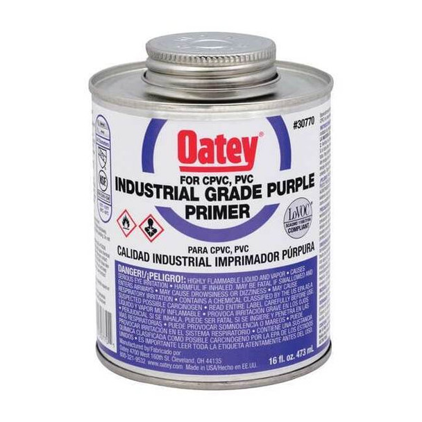 Oatey Primer,Can,16 oz,Purple 30770