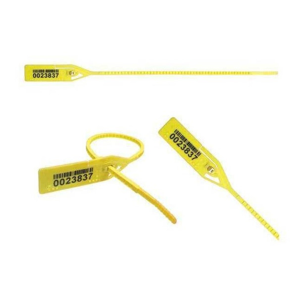 Pull Rip Barcode Seals 8-1/2" x 9/64", Yellow, Pk250