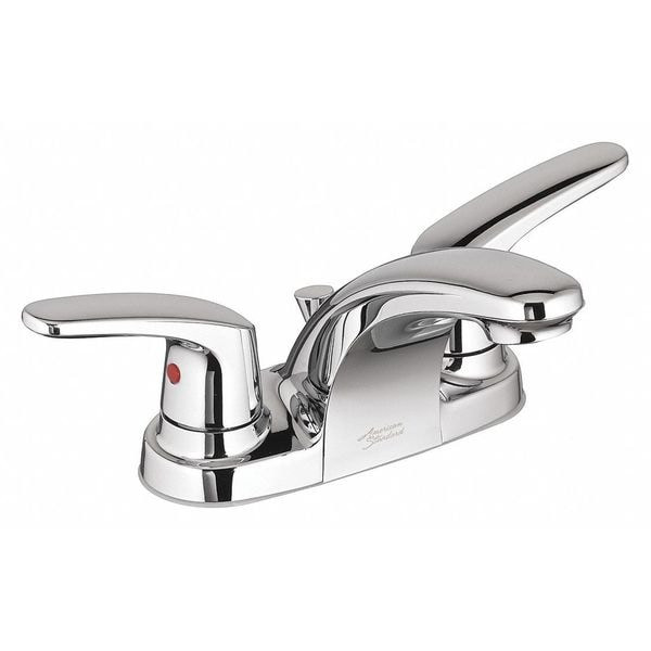 Manual Low Arc Bathroom Faucet, 4" Mount, Chrome 3 Hole