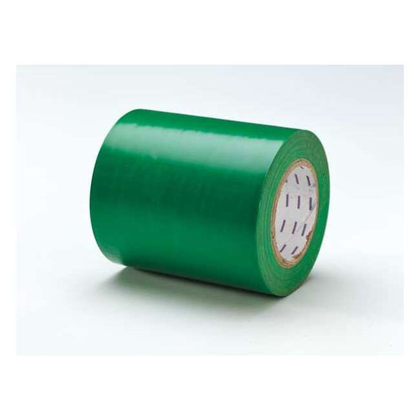 Floor Marking Tape, vinyl, Solid, Green, 6 in W., 5 mil Thickness