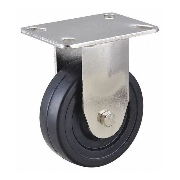 Manufacturer Varies Rigid NSF-Listed Plate Caster,Rubber,4 in., 200 lb. 33H920