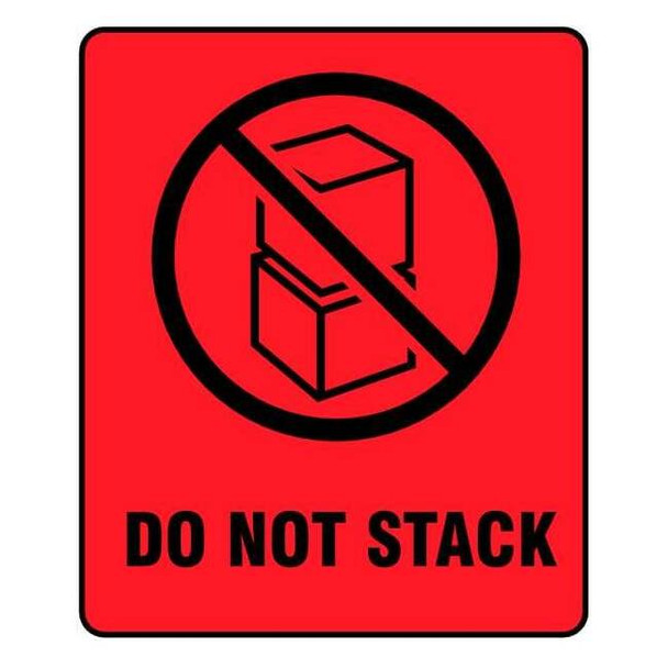 Manufacturer Varies 3" x 4" Red Shipping Labels, Do Not Stack, Pk500 3WRZ1
