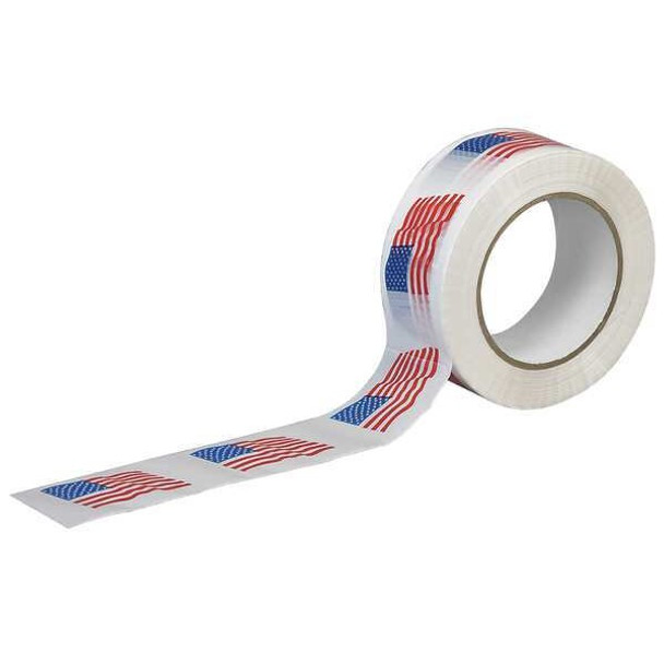 Tapecase Carton Tape, Red/Blue/White, 2Inx55Yd 15C764