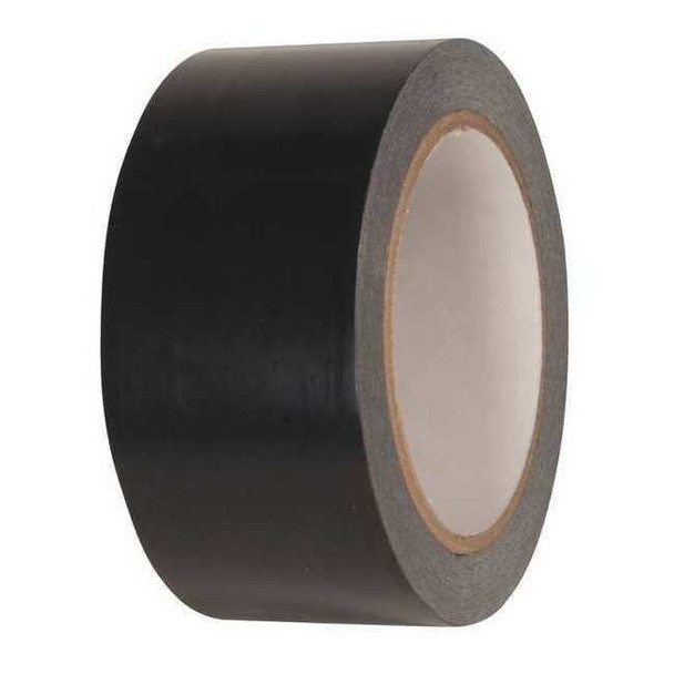 Floor Marking Tape, vinyl, Solid, Black, 2 in W., 2.4 mil Thickness