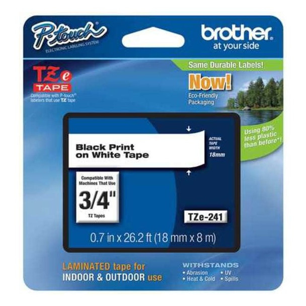 Continuous Label Roll Cartridge, Black/White, Labels/Roll: Continuous