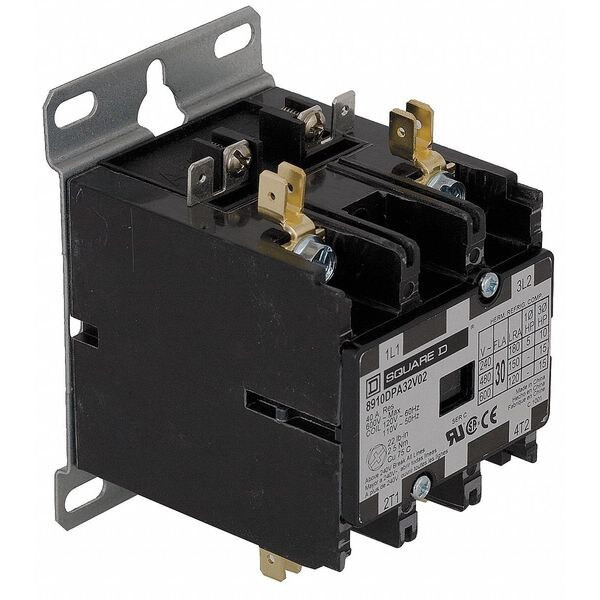 Definite Purpose Magnetic Contactor, 277V AC, 2 P, Non-Reversing, 1 Phase