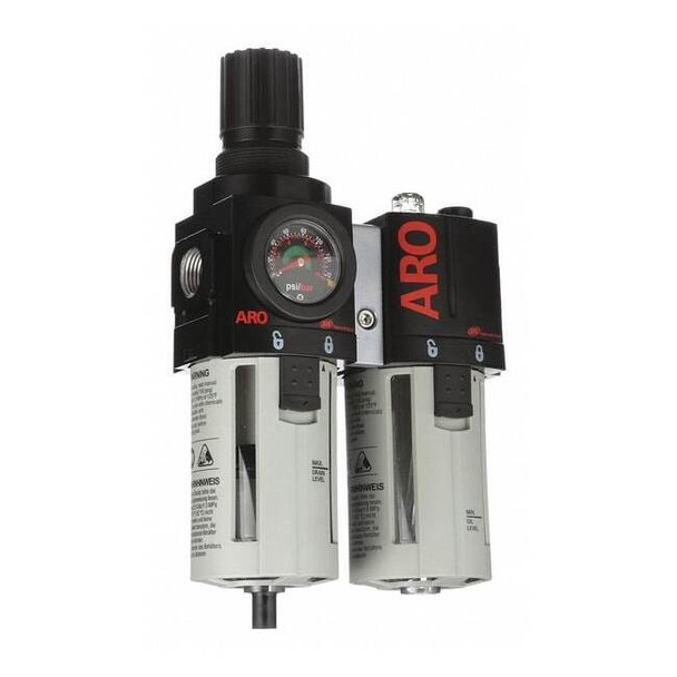 Aro FRL,2 pcs,1/2" NPT,5 micron,120 cfm C38341-600