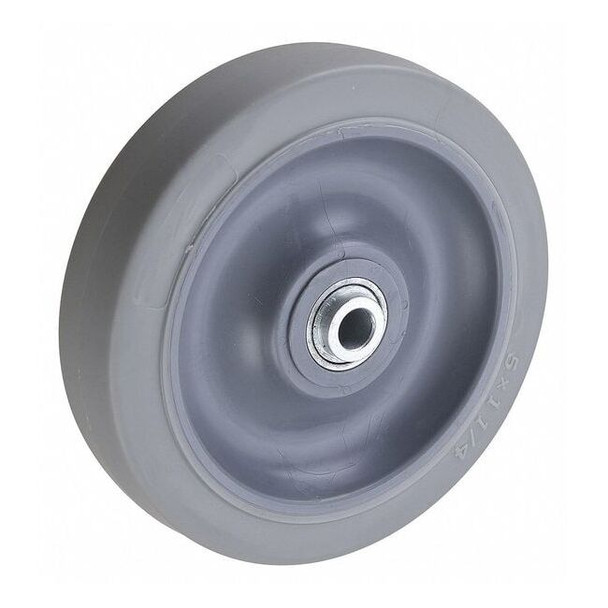 Caster Wheel, Gray, 70 Shore A, 3/8 in Bore, Bore Dia.: 25/64"