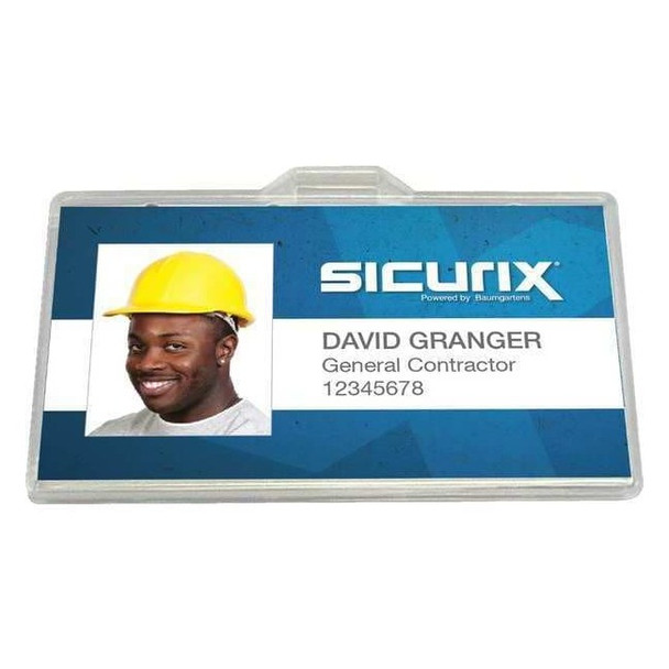 Sicurix ID Badge Holder,Horizontal,PK100 BAU 68110
