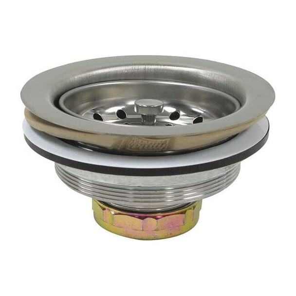 Perfect Putty SinkStrainer, D1-1/2", Zinc, Plastic, Chrome 59-3110