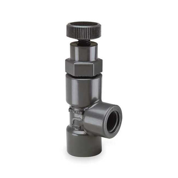 Hayward Flow Control Globe Valve, Angle, 3/4", PVC/FPM, Threaded AV10075T