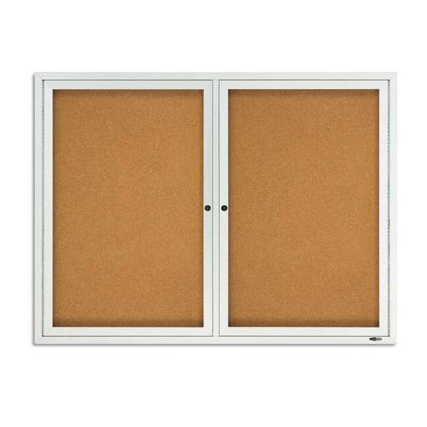Quartet Enclosed Cork Bulletin Board 48 x 36", 2 Door 2124GGS