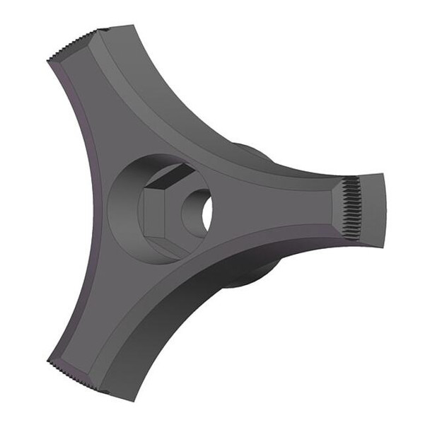 Snap Lock Three Prong Knob, 5/16" Thread Size, 2" Dia., Thru Tap