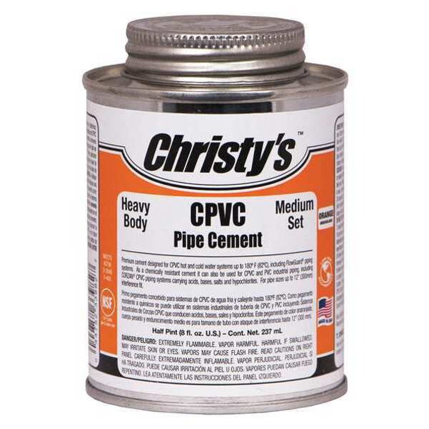 Christys Pipe Cement,Orange,8 oz. RH-OCPVC-HP-24