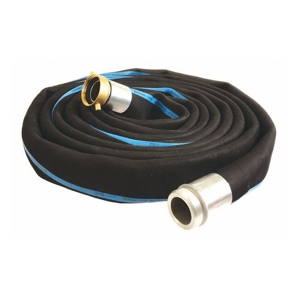 Continental 2" ID x 25 ft Rubber Water Discharge Hose BK RD200-25MF-G